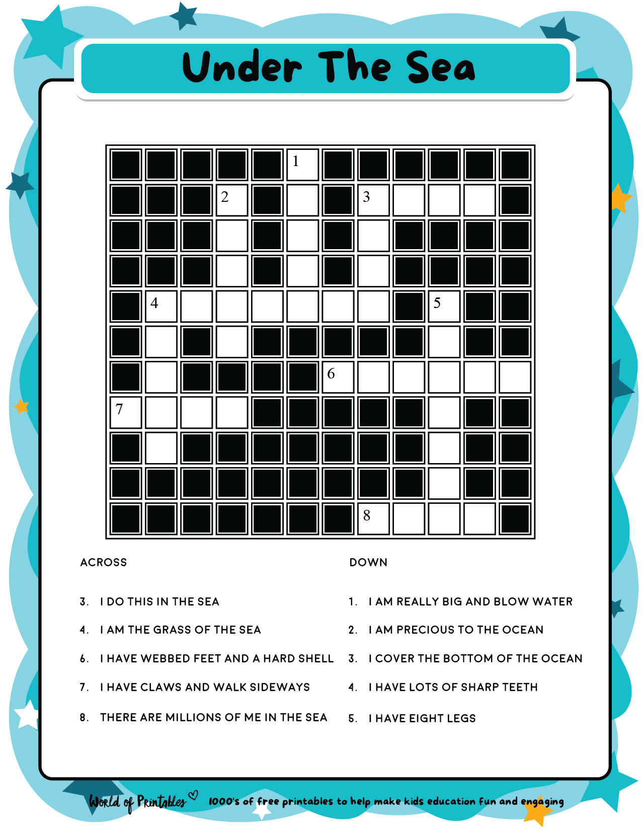 Printable Kids Crossword Puzzles - World Of Printables intended for 7 Free Crossword Puzzles