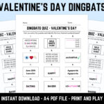 Printable Valentine’s Day Dingbats Picture Quiz: Downloadable Rebus  Puzzles, Pub Quiz Sheets With Easter Dingbats Printable With Answers
