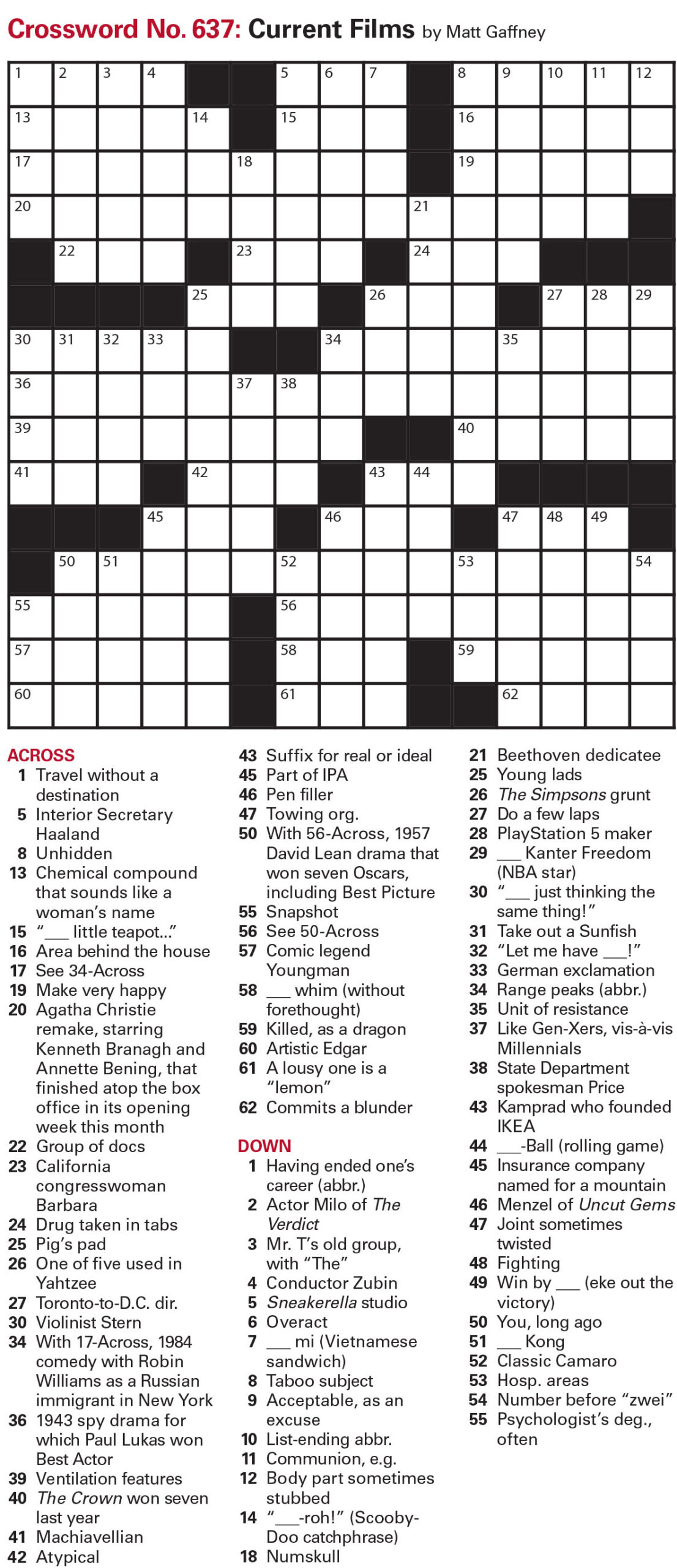 Puzzles: Printable Crossword And Sudoku - Issue: March 4, 2022 with Toronto Star Crossword Puzzle Today Printable