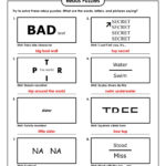 Rebus Puzzles: 8 Dingbat Puzzle Ideas To Save Today | Word Puzzles For Printable Pictogram Puzzles With Answers