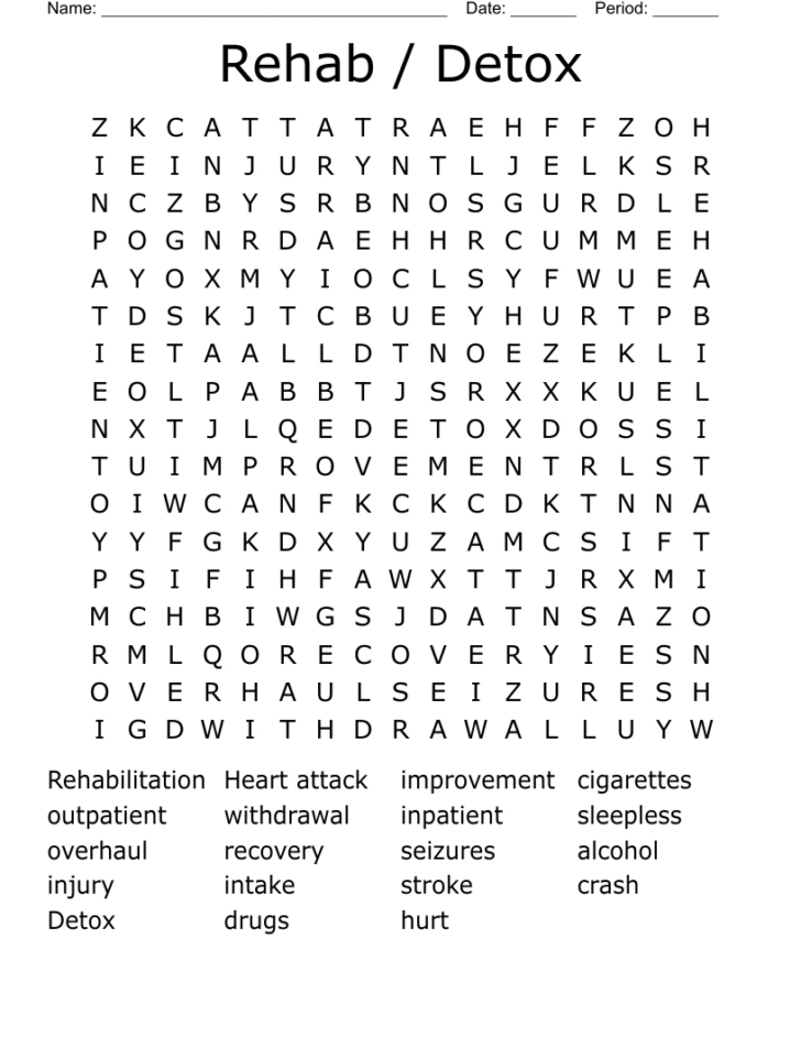 Recovery Crossword Puzzles Recovery Crossword Puzzles