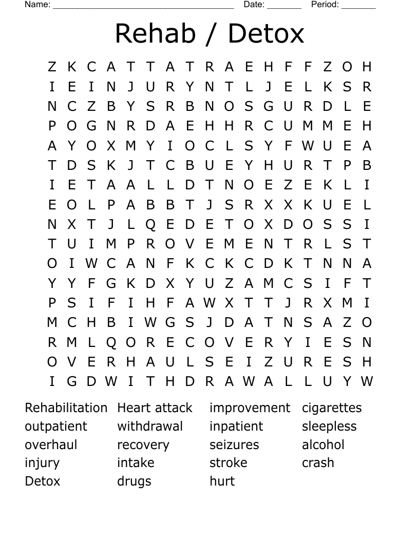 Recovery Word Search - Wordmint with regard to Recovery Crossword Puzzles