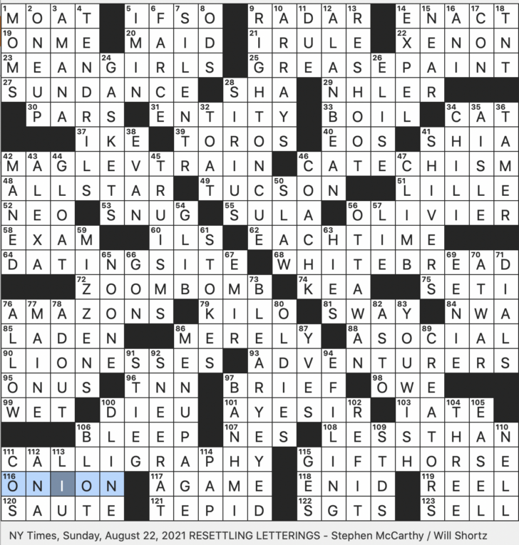 Chicago Sun-Times Patternless Crossword