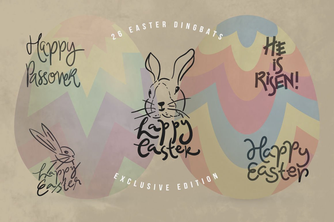 Schriftart - Happy Easter Dingbats | 123Rf in Easter Sunday Dingbat