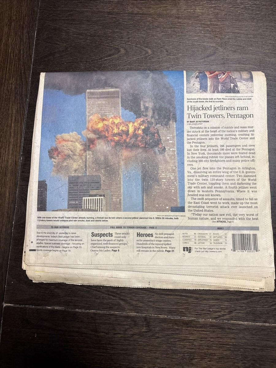 September 2001 9/11 9-11 Newspaper New York Post,Usa Today, Star with How To Print Star Ledger Crossword