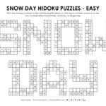 Snow Day Hidoku Logic Puzzles | Math = Love Throughout Printable Ditloids Puzzles With Answers