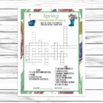 Spring Crossword Puzzle Game, Spring Party Game, Word Game, For Intended For Crossword Spring Theme Adult