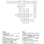 Stress Management Crossword   Wordmint In Free Stress Management Crossword Puzzle