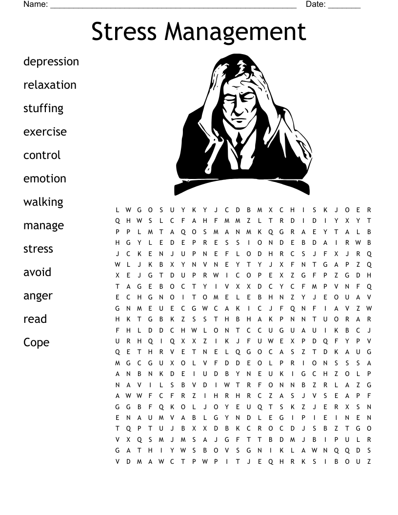 Stress Management Crossword - Wordmint within Free Stress Management Crossword Puzzle