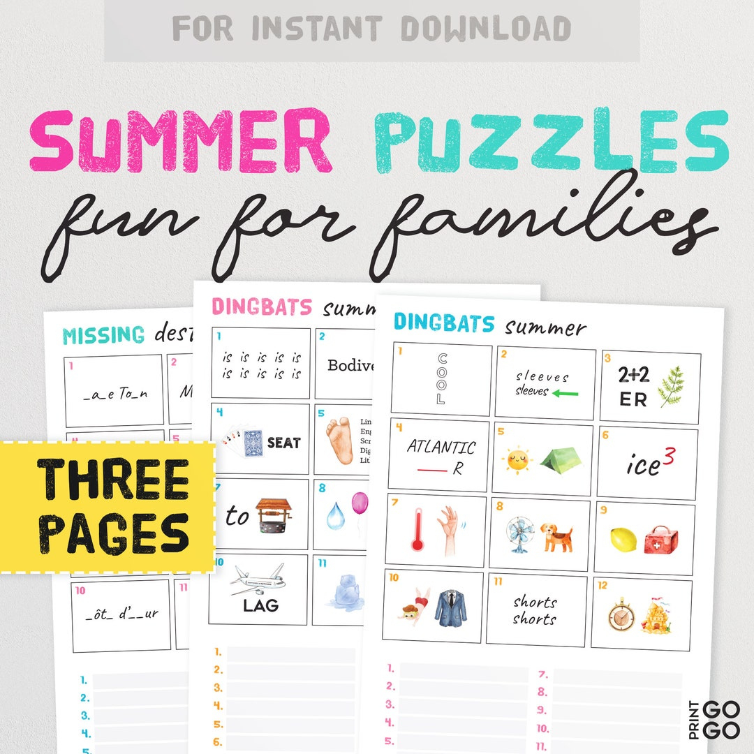Summer Picture Quiz Puzzles - The Fun Guess The Phrase Game For with regard to Free Printable Whatzit Puzzles With Answers