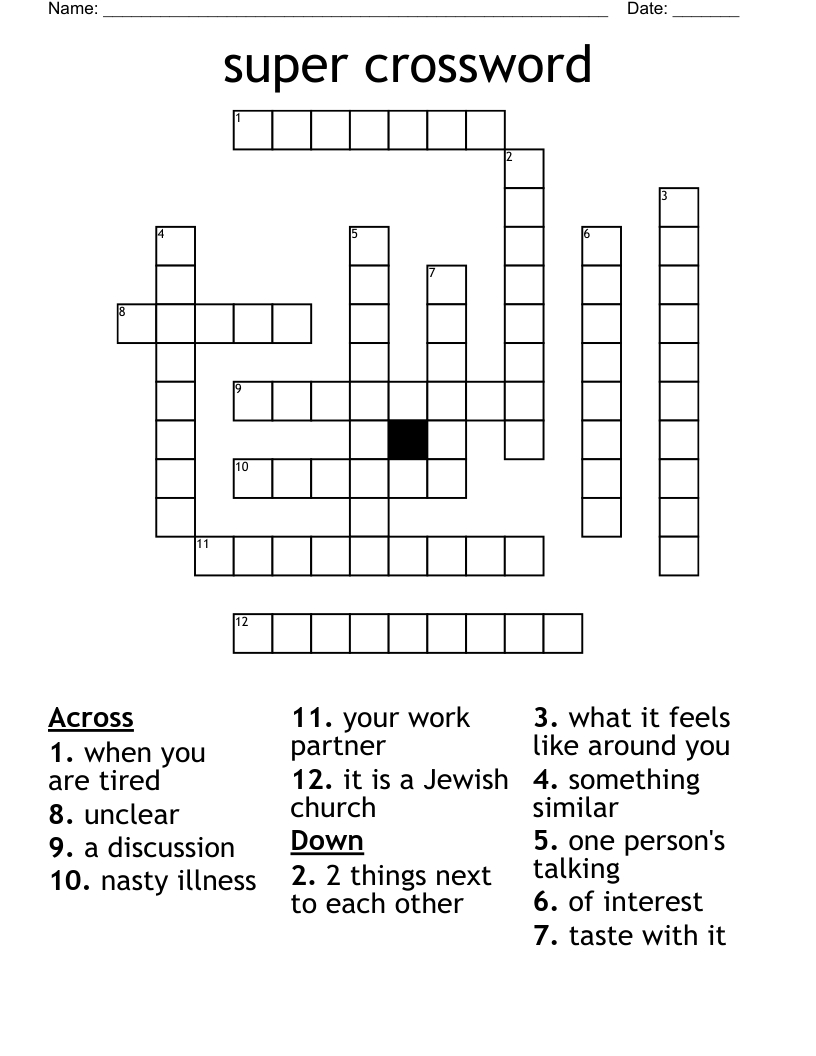 Super Crossword - Wordmint for Super Crossword Printable