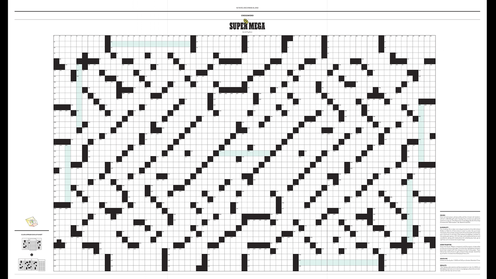 Super Mega 2022: Clues - The New York Times for Star Magazine Giant Crossword December Issue