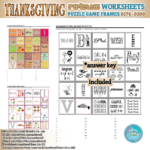 Thanksgiving Rebus Puzzle Game Frames 176–200 Worksheets | Made In Free Printable Wacky Word Puzzles
