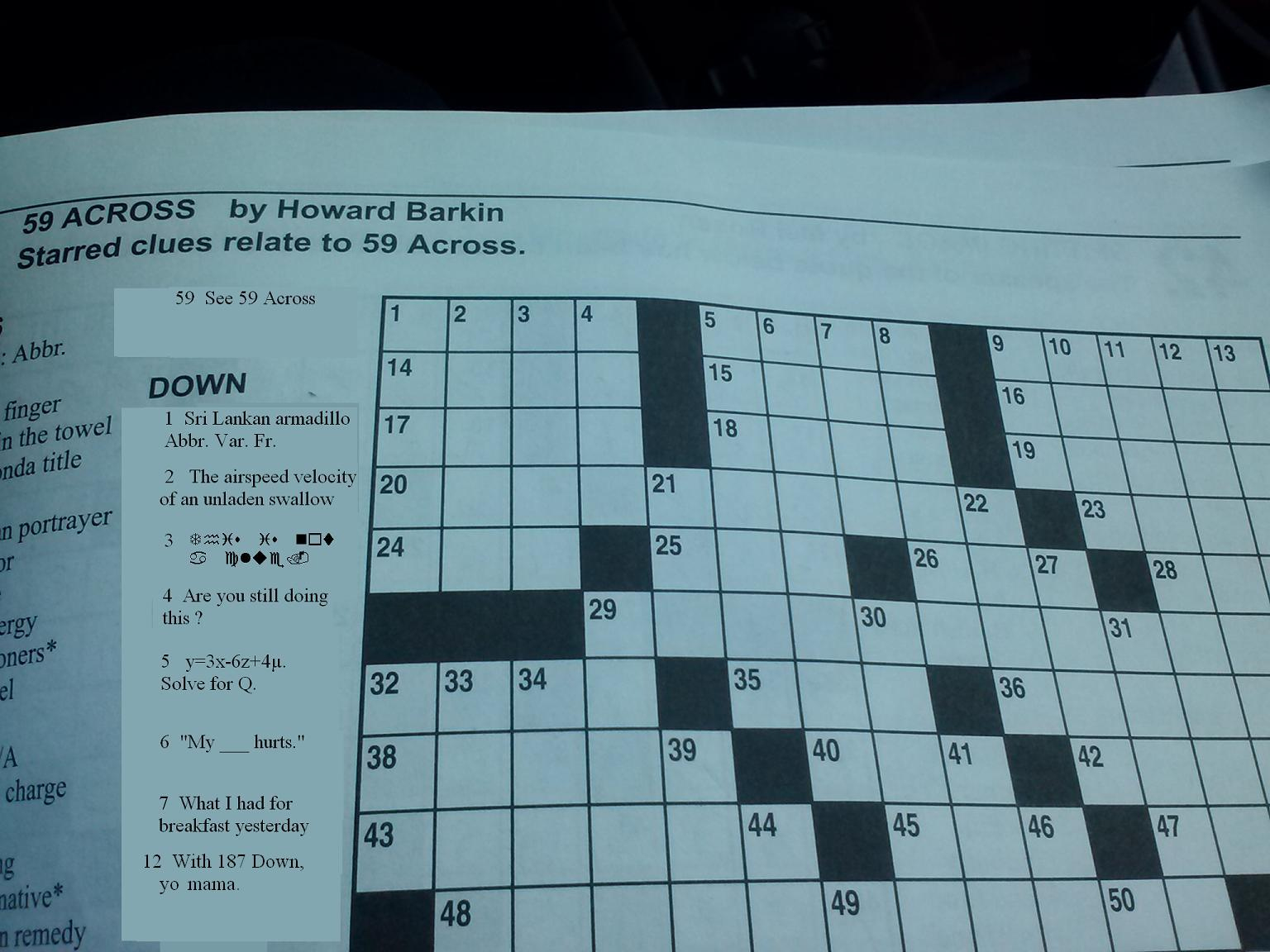 The Pre-Shortzian Puzzle Project: Litzer Of The Month intended for Free Printable Frank Longo Crossword Puzzles Advocate