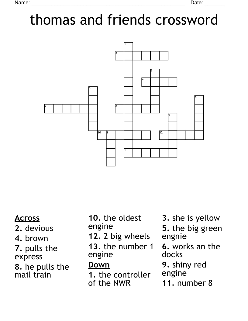 Thomas And Friends Crossword - Wordmint for Thomas Crossword Printable