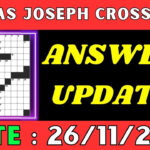 Thomas Joseph Crossword Clue Answers For Nov 26 2024 | Solved Within Thomas Joseph Crossword Puzzle