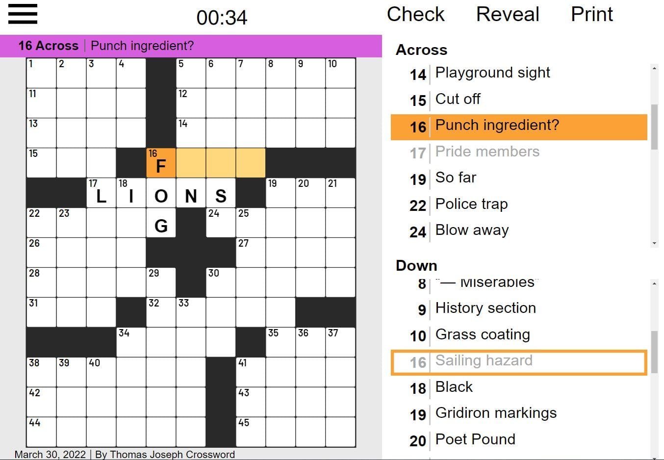 Thomas Joseph Crossword | Instantly Play Thomas Joseph Crossword with regard to Free Printable Thomas Joseph Crossword Puzzle