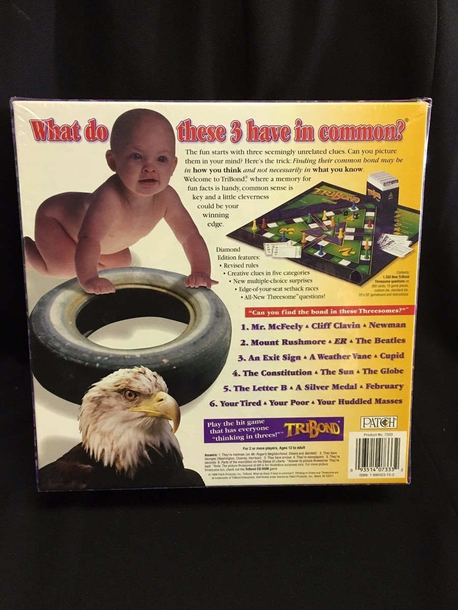 Tribond, Diamond Edition Threesome Question Board Game, New Sealed with Tribond Answer To Sun Top Hard