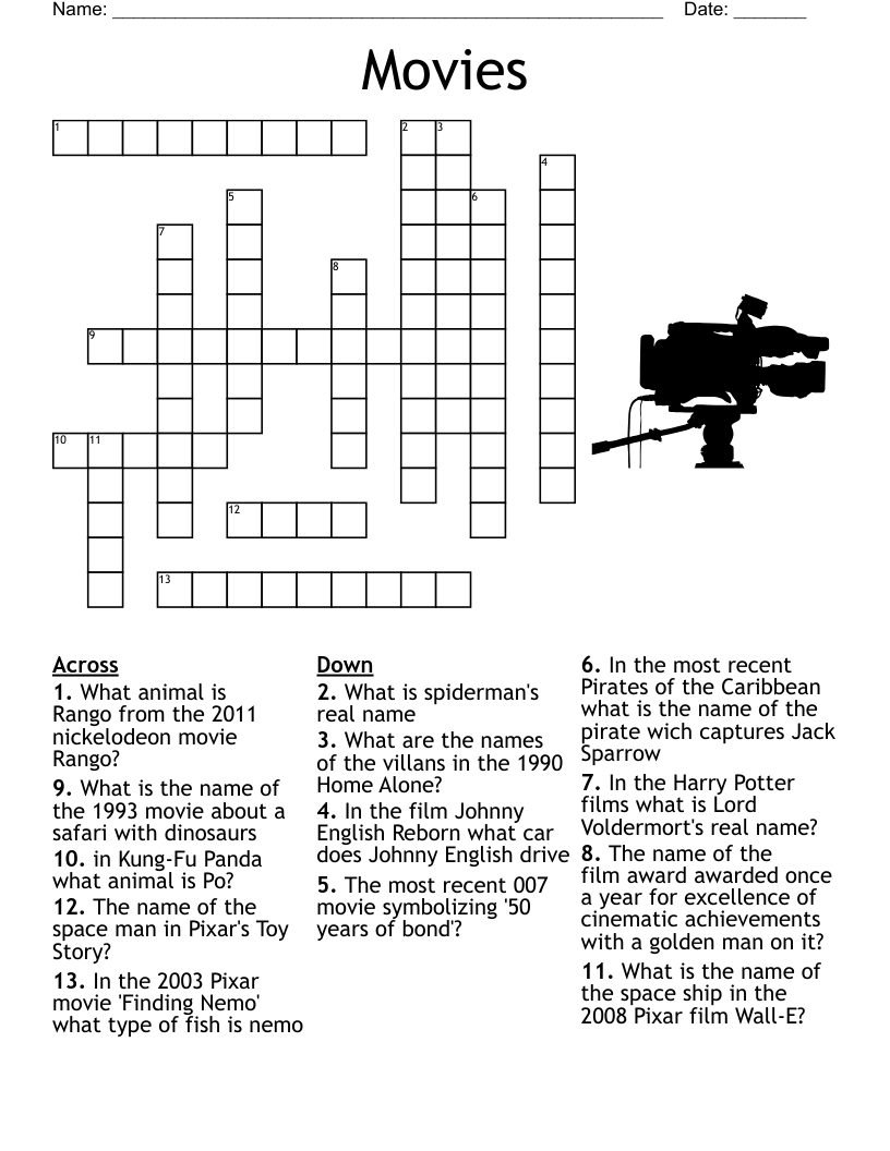 Trivia Questions Crossword - Wordmint in Printable Quiz Questions With Answers Crossword Style