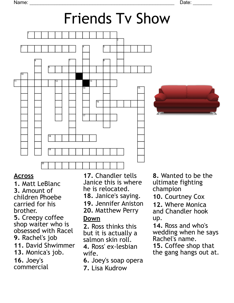Tv Show Crossword Puzzles / Usaopoly New Puzzle intended for Tv Crossword Puzzle Matthews
