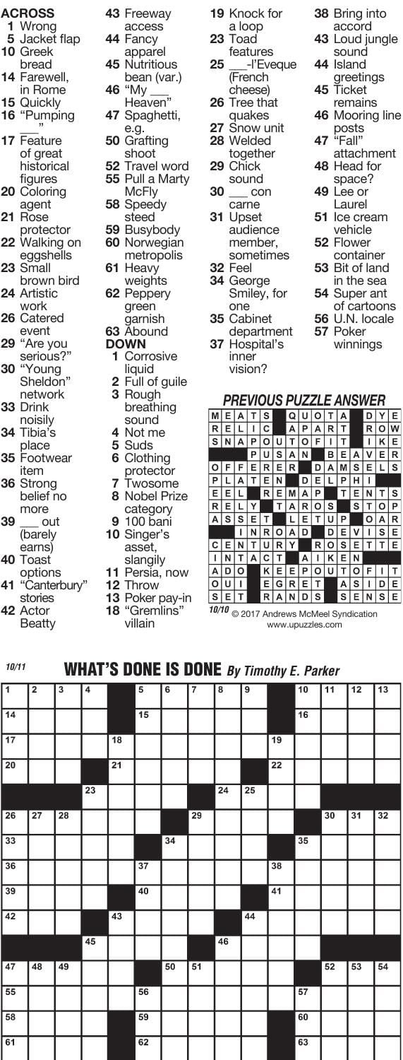 Universal Crossword Puzzle Corrected regarding Timothy Parker Crossword Puzzles Printable