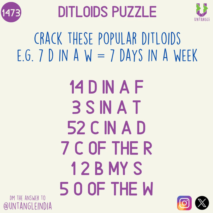 Ditloid Number Puzzle Answers
