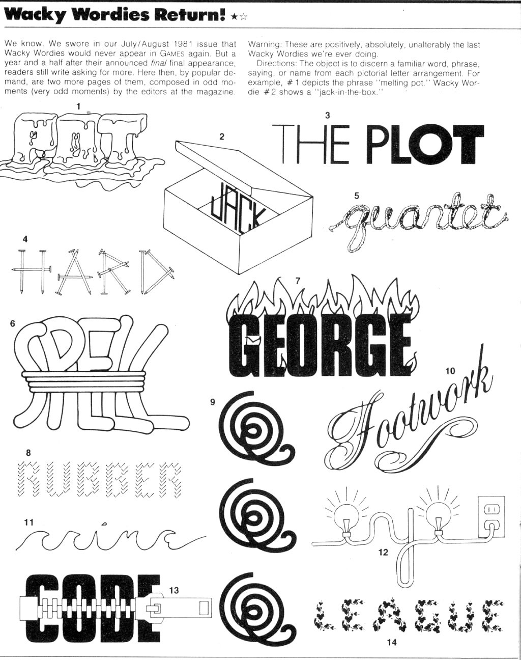 Wackie Wordies #62 for Wacky Wordies Answers By Editors Of Games