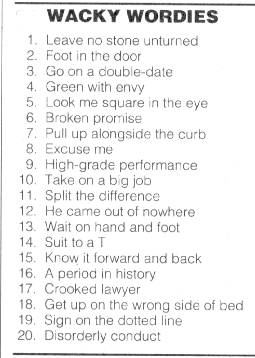 Wackie Wordies #66 with Wacky Wordles With Answers