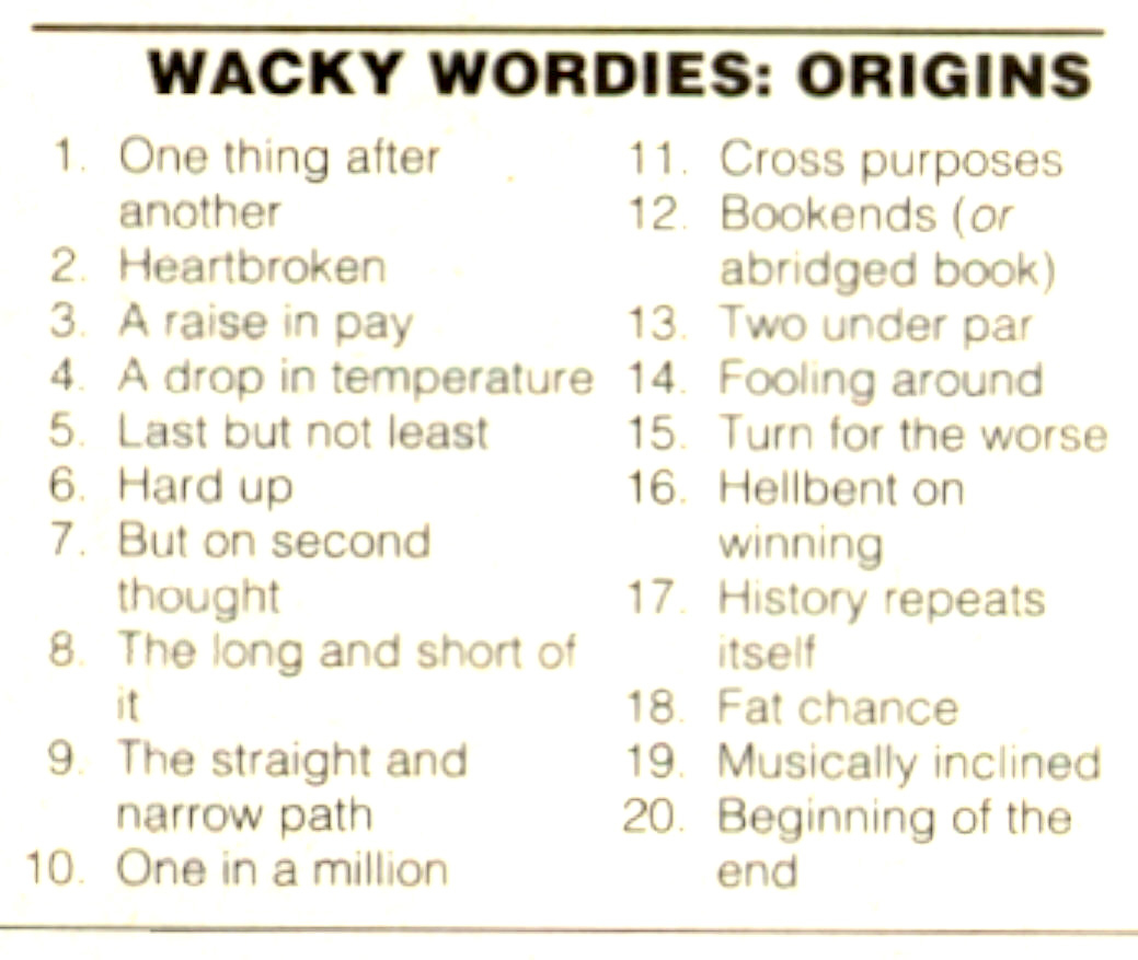 Wackie Wordies #67 in Wacky Wordies Once Noon