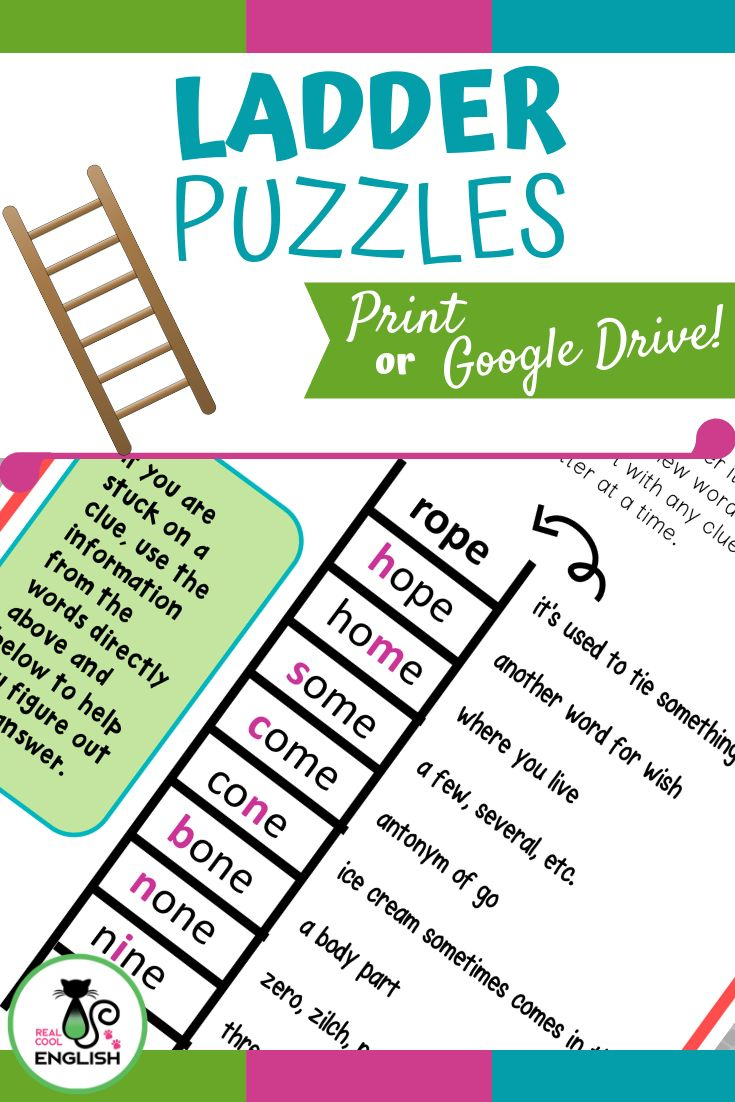 Word Ladders Spelling And Vocabulary Puzzles in Wacky Wordies 68 Answers