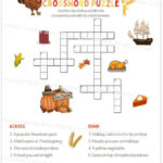 1St Grade Thanksgiving Crossword Puzzle With Word Bank And Answer With Thanksgiving Puzzle For Kids