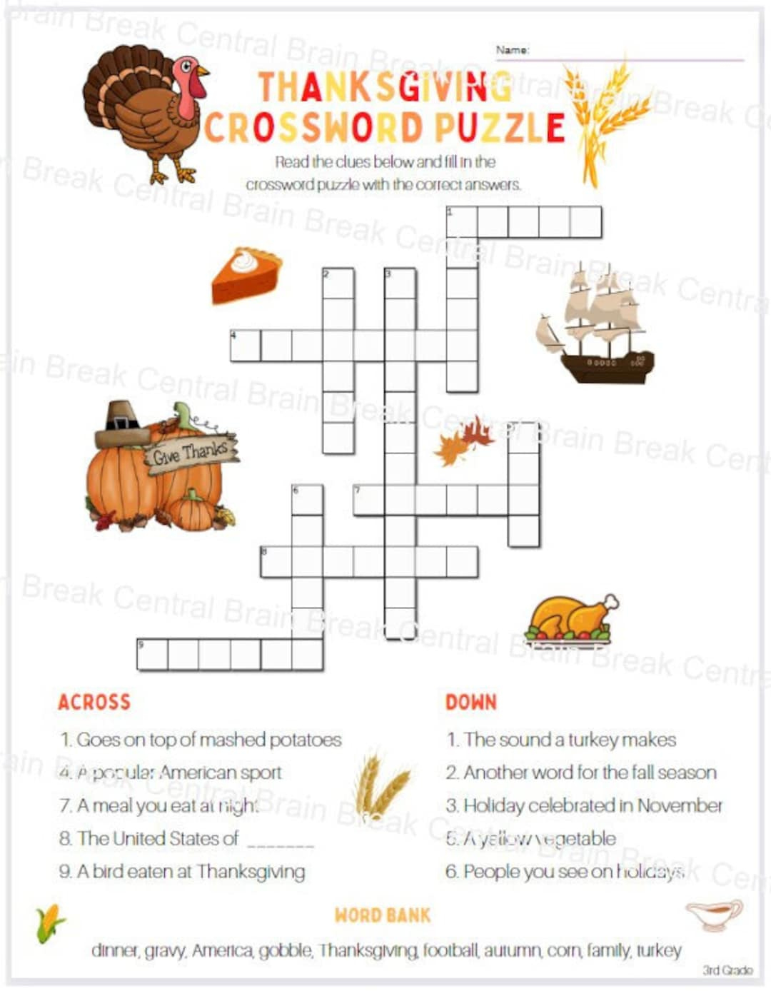 3rd grade thanksgiving crossword puzzle with word bank and answer with thanksgiving crossword puzzle with word bank 3Rd Grade Thanksgiving Crossword Puzzle With Word Bank And Answer with Thanksgiving Crossword Puzzle With Word Bank