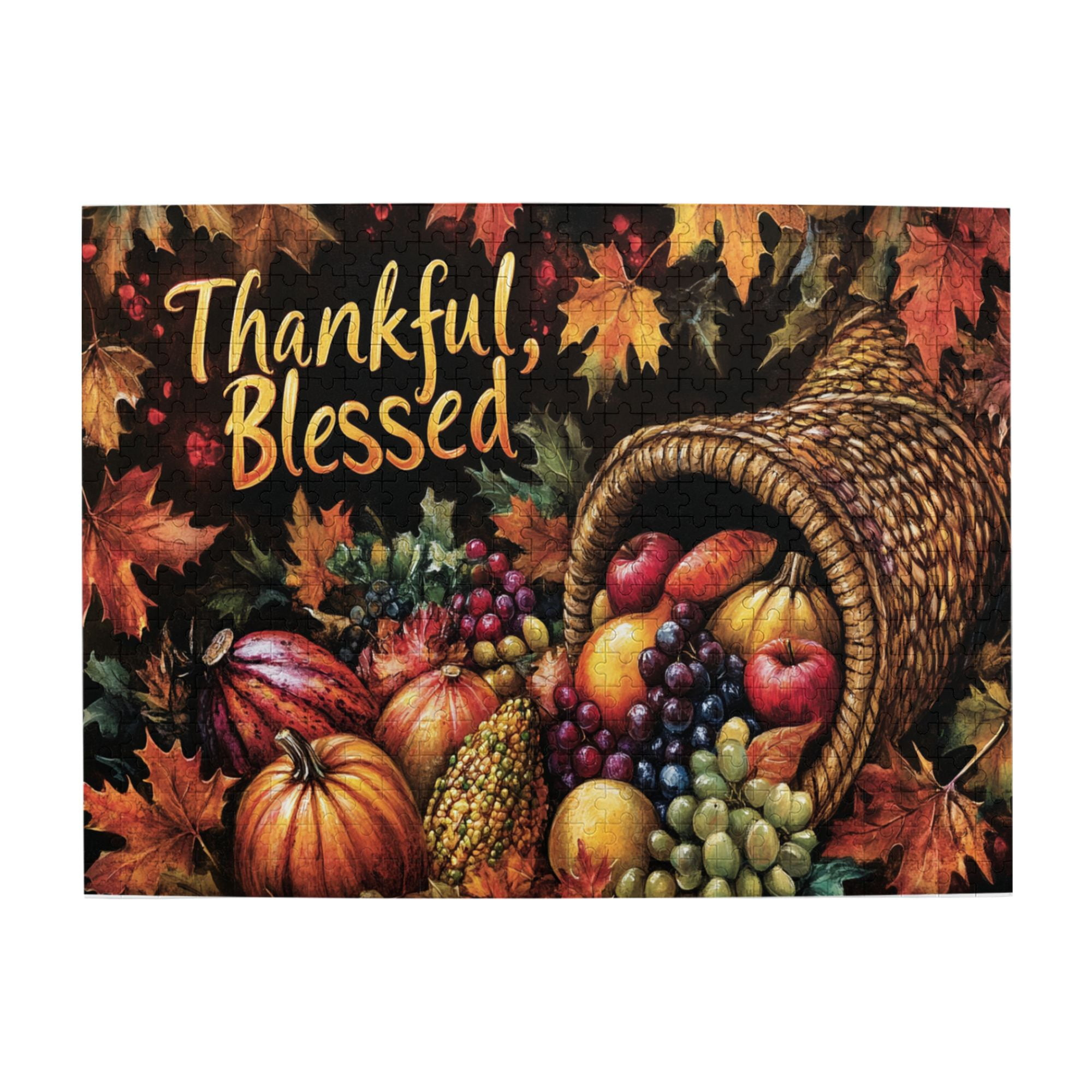 500 Pcs Thankful Blessed Slogan Harvest Fruits Puzzles For Adults pertaining to Thanksgiving Puzzles 500 Pieces