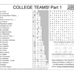 College Teams Part 1 Trivia Quiz Regarding Clue Search Puzzles Answer Key Thanksgiving