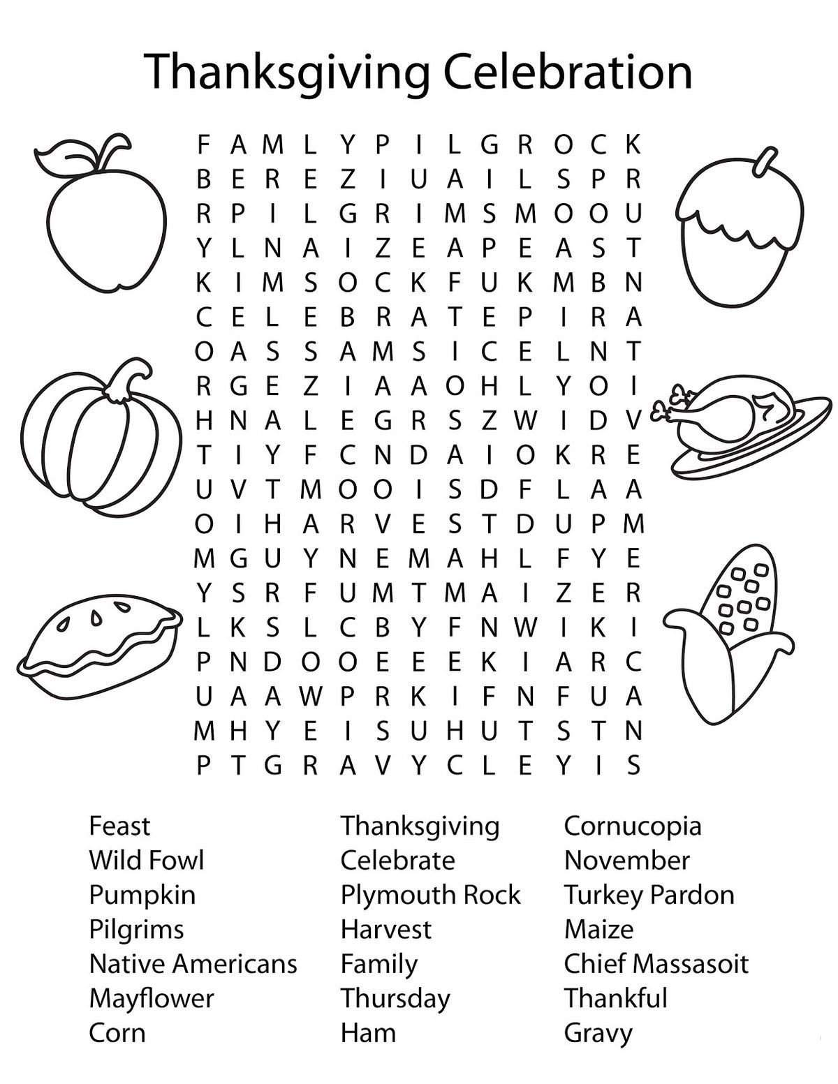 Discover 34 Halloween/Fall Word Puzzles And Halloween Word Search pertaining to Thanksgiving Puzzle Pages