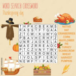 Easy Word Search Crossword Puzzle 'Thanksgiving Day', For Children For Thanksgiving Clue Search Puzzle