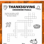 Free Printable Thanksgiving Crossword Puzzle   Pjs And Paint For Free Printable Thanksgiving Games And Puzzles