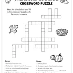 Free Printable Thanksgiving Crossword Puzzle   Pjs And Paint Throughout Thanksgiving Crossword Puzzles To Print