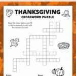 Free Printable Thanksgiving Crossword Puzzle With Regard To Thanksgiving Puzzles For Kids