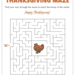 Free Printable Thanksgiving Maze   Thanksgiving Games And Activities Inside Thanksgiving Maze Puzzles