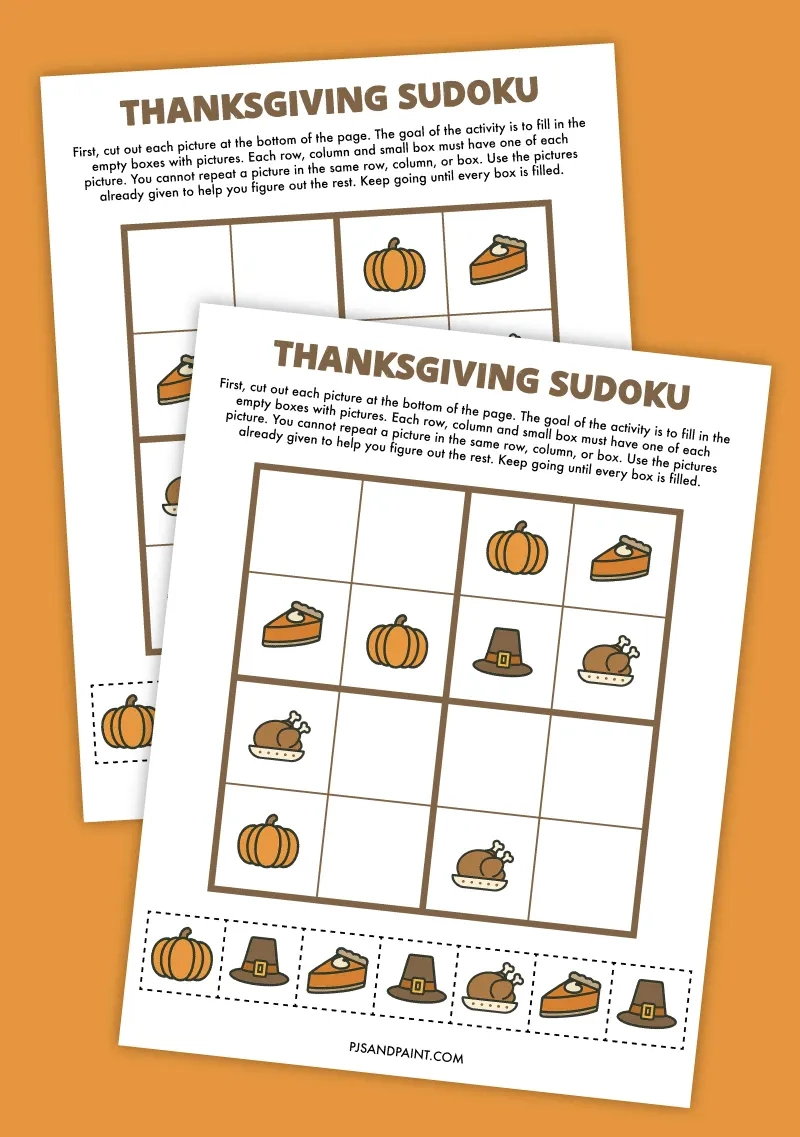 free printable thanksgiving sudoku puzzle pjs and paint with thanksgiving sudoku puzzle answers Free Printable Thanksgiving Sudoku Puzzle - Pjs And Paint with Thanksgiving Sudoku Puzzle Answers