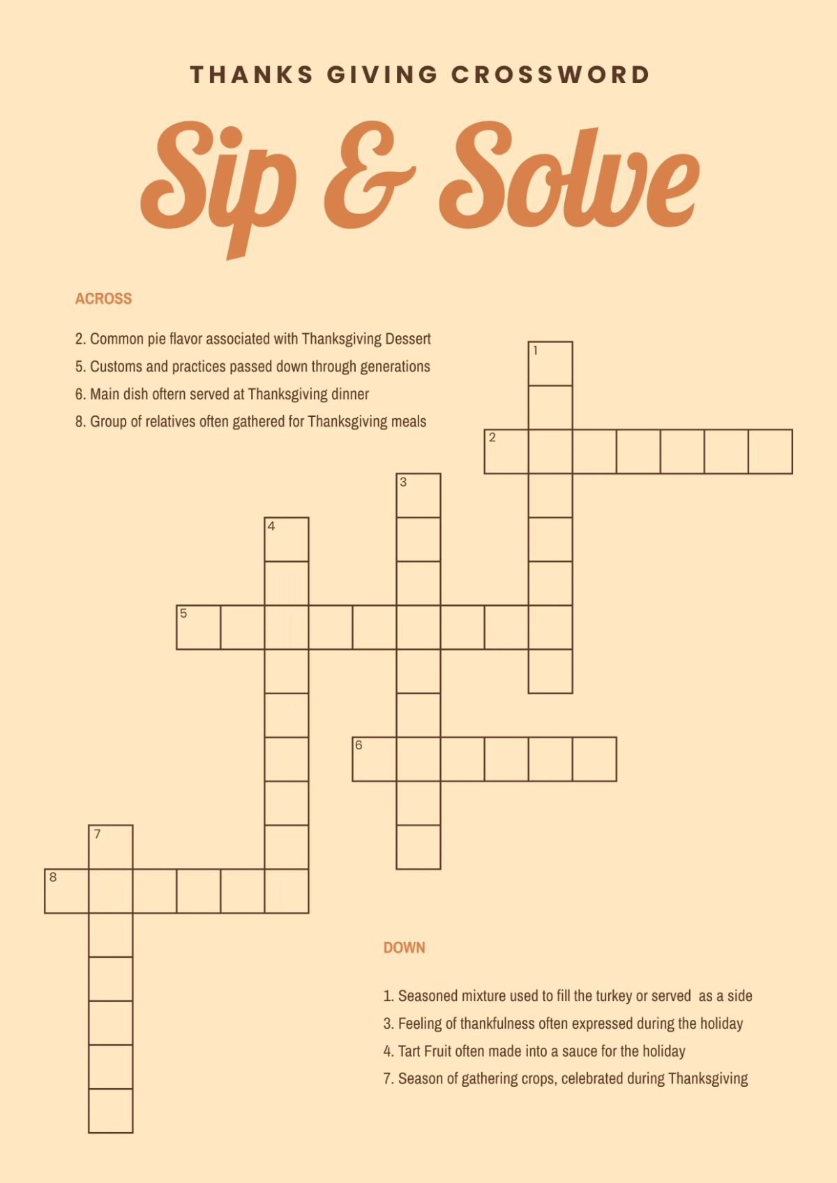 free thanksgiving mini crossword puzzle template to edit online with regard to thanksgiving online puzzles Free Thanksgiving Mini Crossword Puzzle Template To Edit Online with regard to Thanksgiving Online Puzzles