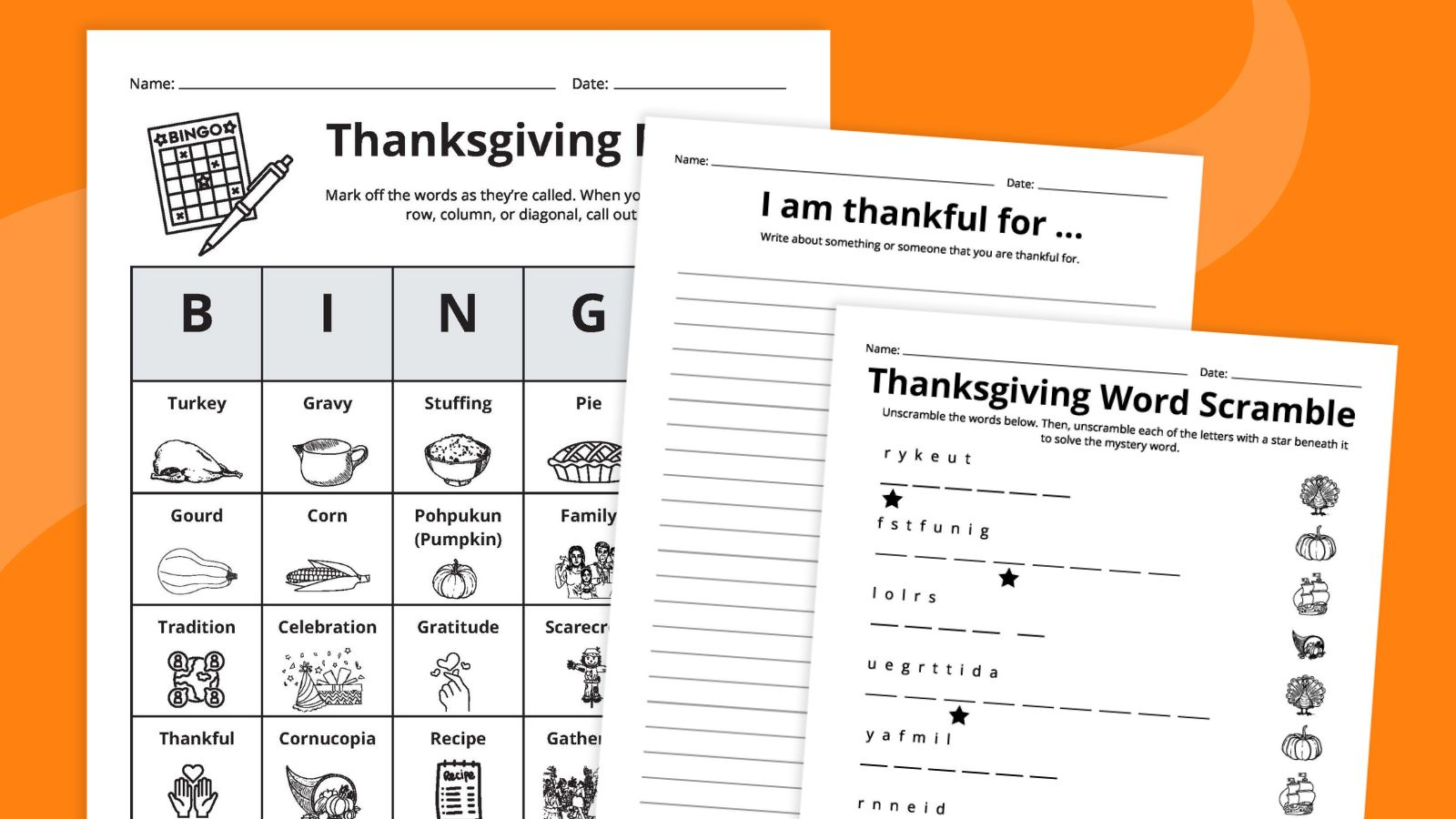 Free Thanksgiving Worksheets Bundle intended for Thanksgiving Puzzles For Elementary Students