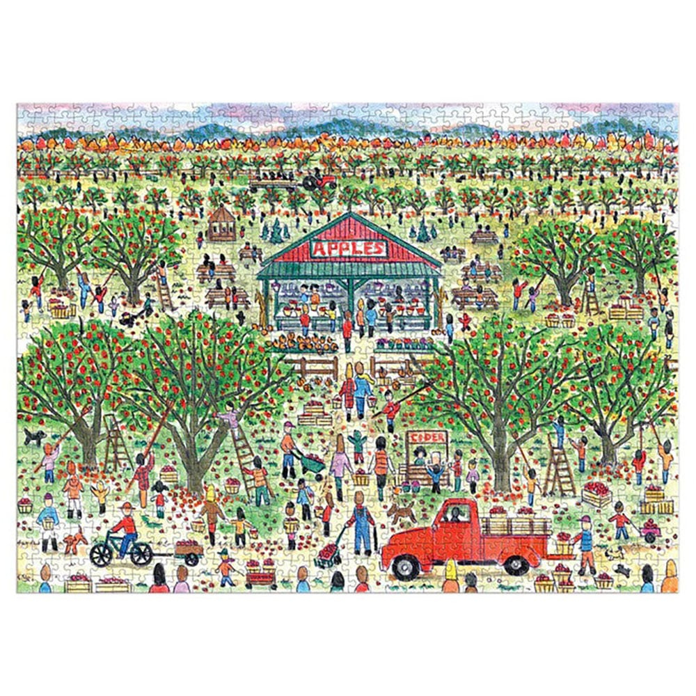 Galison Michael Storrings Apple Pickin&amp;#039; Puzzle 1000Pcs - Puzzles regarding Michael Storrings Thanksgiving Puzzle