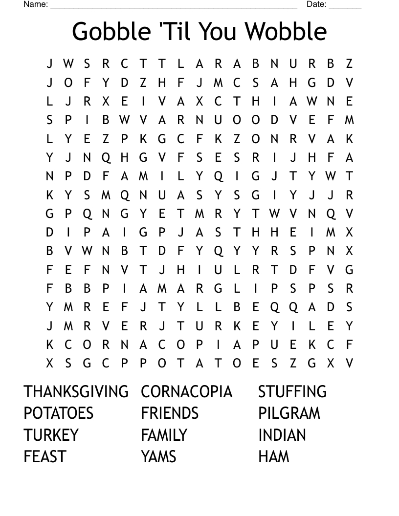 gobble til you wobble word search wordmint pertaining to gobble til you wobble thanksgiving crossword puzzle answers Gobble 'Til You Wobble Word Search - Wordmint pertaining to Gobble Til You Wobble Thanksgiving Crossword Puzzle Answers