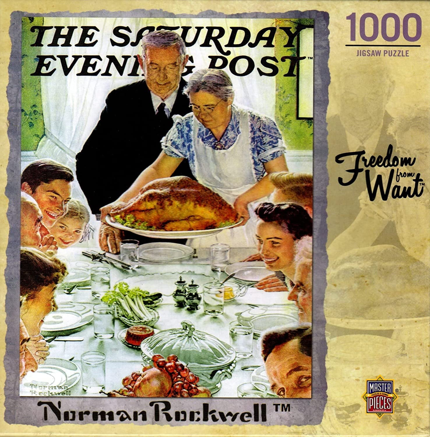Masterpieces 1000-Piece Jigsaw Puzzle - Norman Rockwell Collection throughout Norman Rockwell Thanksgiving Jigsaw Puzzle