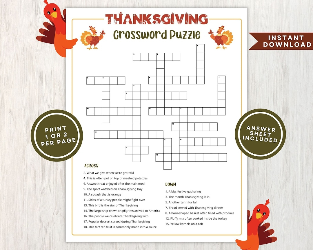 printable thanksgiving crossword puzzle for kids and adults with thanksgiving crossword puzzle worksheet Printable Thanksgiving Crossword Puzzle For Kids And Adults with Thanksgiving Crossword Puzzle Worksheet
