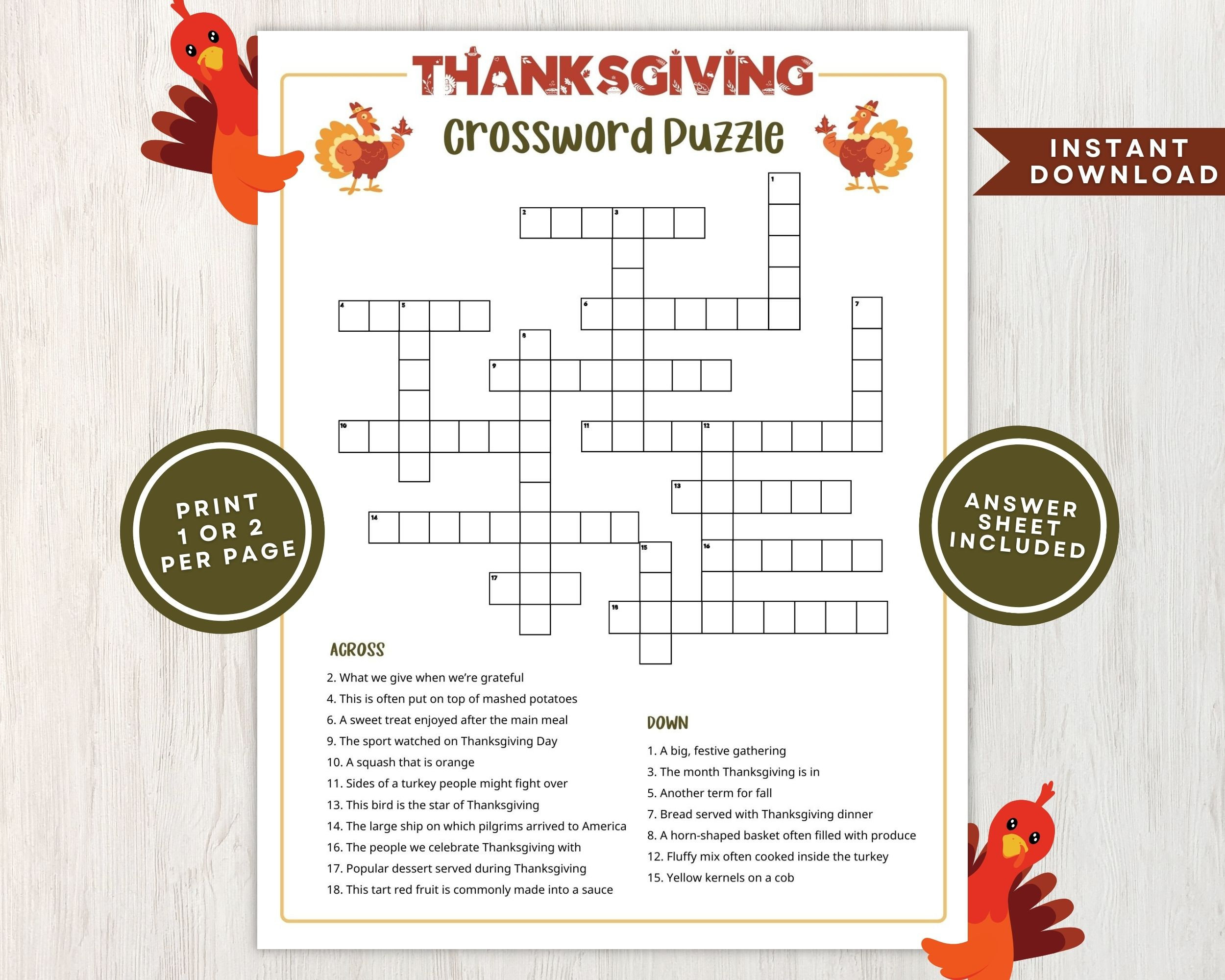 printable thanksgiving crossword puzzle for kids and adults within thanksgiving crossword puzzles printable Printable Thanksgiving Crossword Puzzle For Kids And Adults within Thanksgiving Crossword Puzzles Printable