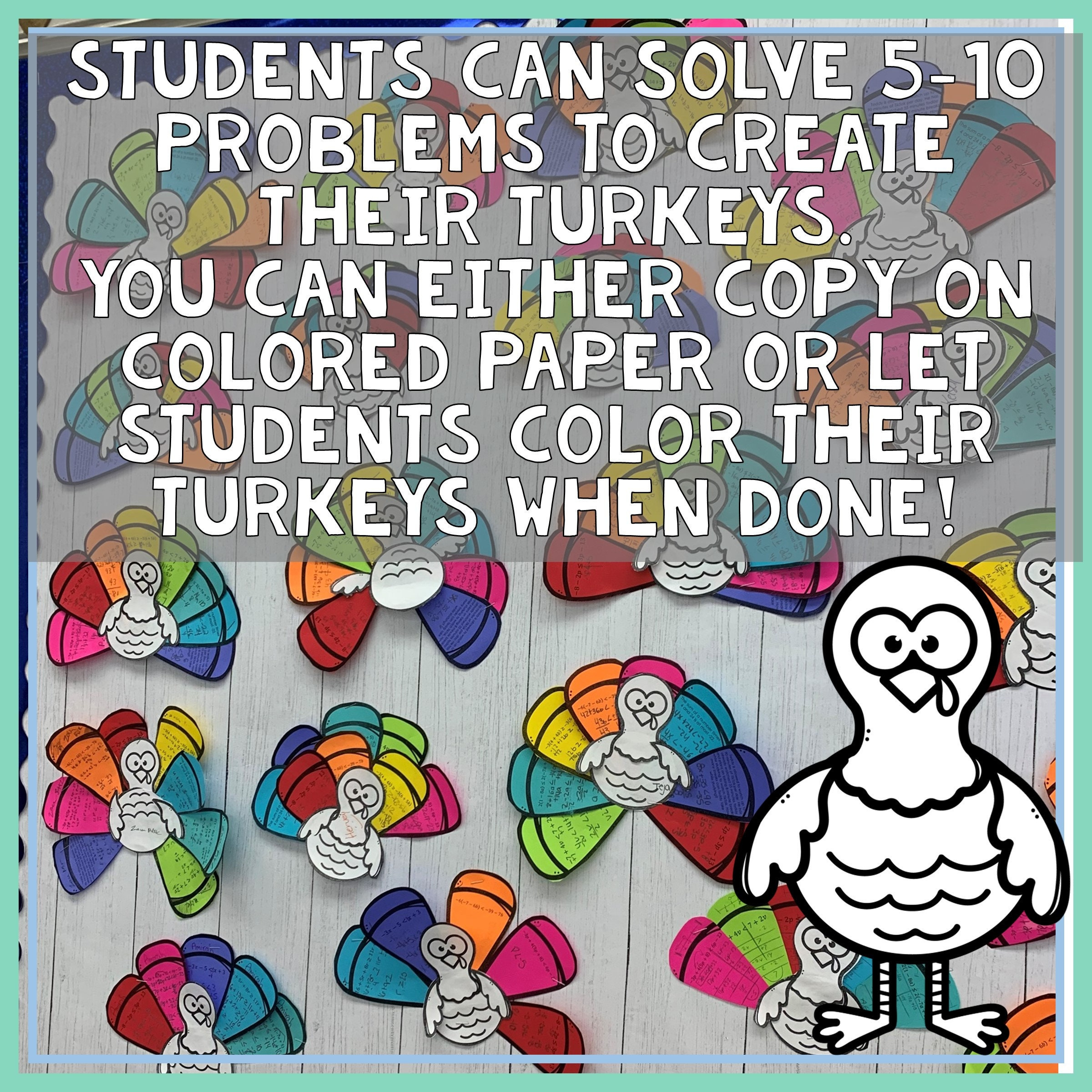 Solving Inequalities Variables One Side Thanksgiving Math Craft for Thanksgiving Solving Inequalities Puzzle