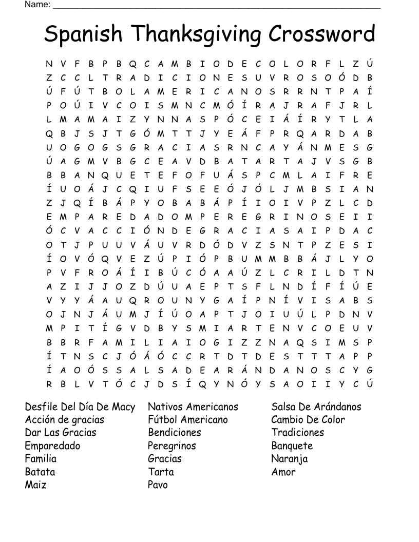 spanish thanksgiving crossword word search wordmint throughout spanish thanksgiving crossword puzzle Spanish Thanksgiving Crossword Word Search - Wordmint throughout Spanish Thanksgiving Crossword Puzzle